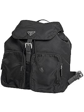 Prada Prada PRADA Logo Plate Backpack Rucksack Daypack Nylon Nero (Black) 1BZ005 Women's (view 1)