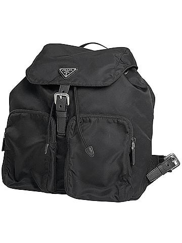 Prada Prada PRADA Logo Plate Backpack Rucksack Daypack Nylon Nero (Black) 1BZ005 Women's (view 1)