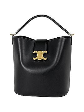 Céline Celine CELINE Medium Bucket Louise 2-Way Triomphe Handbag Leather Black Women's (view 1)