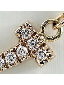 Tiffany & Co. Tiffany &amp; Co. T Smile Diamond Mini Necklace PG Pink Gold Pendant with Small Diamonds 750 Women's (view 2)