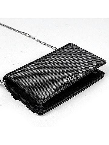 Prada Prada PRADA Logo Chain Shoulder Bag, Sequined, 2-Way, Satin, Nero (Black), Women's (view 2)
