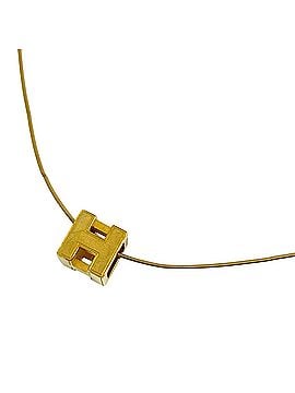 Hermès Hermes Cage d'H H-Cube Necklace with H Logo, Metal, Gold, Women's (view 1)