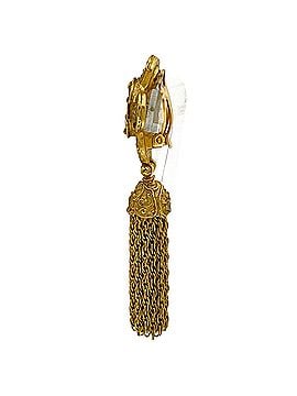 Chanel Chanel Coco Mark Fringe Earrings, Gold Plated, Women's (view 2)