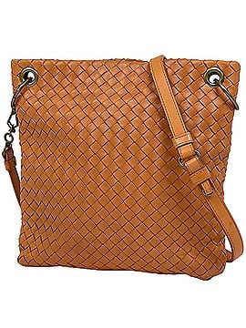 Bottega Veneta Bottega Veneta Intrecciato Shoulder Bag, Leather, Orange, Women's (view 1)