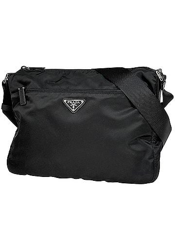 Prada Prada PRADA Logo Plate Shoulder Bag Nylon Nero (Black) 1BC421 Women's (view 1)
