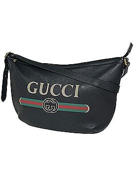 Gucci Gucci Half Moon Hobo Shoulder Bag, Leather, Black, 523588, Women's (view 1)