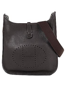 Hermès Hermes Evelyne 2 PM Perforated H Logo Shoulder Bag, Taurillon Clemence Leather, Ebene, ?H, Women's (view 1)