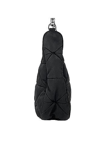 Prada Prada Padded Re-Nylon Shoulder Bag with Logo Plate, Nylon, Black (Nero) 1BC151, Women's (view 2)