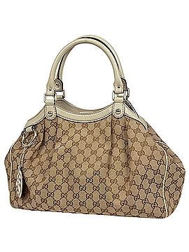 Gucci Gucci GG pattern Sukey handbag, canvas, beige/ivory, 211944, women's. (view 1)