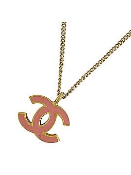 Chanel Chanel Coco Mark Necklace, GP Gold, Pink, Women's (view 1)