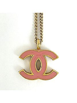 Chanel Chanel Coco Mark Necklace, GP Gold, Pink, Women's (view 2)