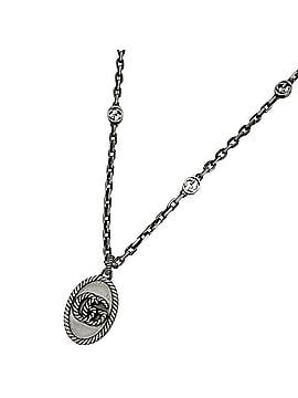 Gucci Gucci GG Logo Necklace, Interlocking G, Sterling Silver 925, Silver, Women's (view 1)