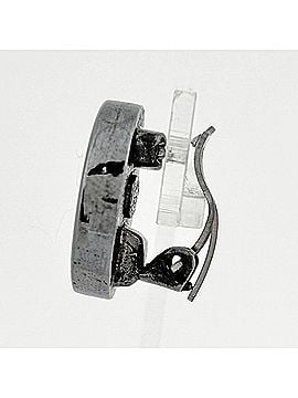 Chanel Chanel Coco Mark Earrings, Round Metal, Black, Women's (view 2)