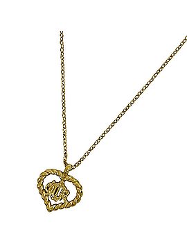 Christian Dior Christian Dior Logo Necklace, Heart Motif, GP Gold, Women's (view 1)