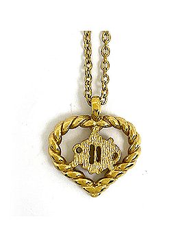 Christian Dior Christian Dior Logo Necklace, Heart Motif, GP Gold, Women's (view 2)
