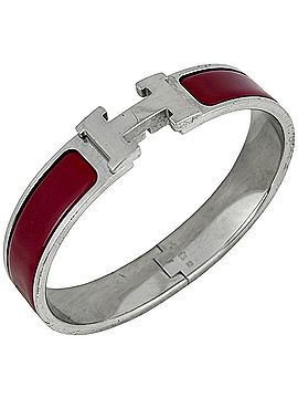 Hermès Hermes HERMES Clic Clac PM Silver Plated Red Women's (view 1)