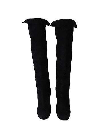 Stuart Weitzman Stuart Weitzman Hiline Knee-High Boots in Black Suede (view 2)
