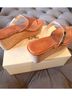 Coach 100% Leather Solid Brown Wedges Size 10 - photo 5