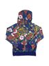 Adidas 100% Polyester Floral Blue Red Pullover Hoodie Size S - photo 2