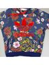 Adidas 100% Polyester Floral Blue Red Pullover Hoodie Size S - photo 4