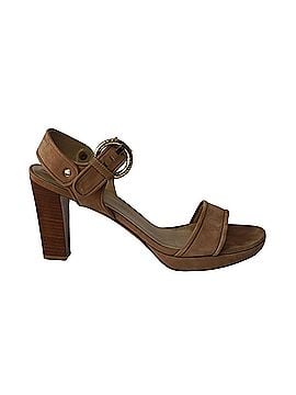 Stuart Weitzman Stuart Weitzman Open-Toe Strappy Block Sandals in Brown Suede (view 1)
