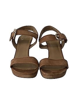 Stuart Weitzman Stuart Weitzman Open-Toe Strappy Block Sandals in Brown Suede (view 2)