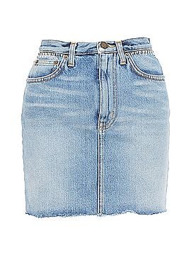 Saint Laurent Saint Laurent washed denim studded mini skirt (view 1)