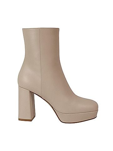 Gianvito Rossi Gianvito Rossi Daisen Platform Boots in Beige Leather (view 1)