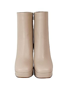 Gianvito Rossi Gianvito Rossi Daisen Platform Boots in Beige Leather (view 2)