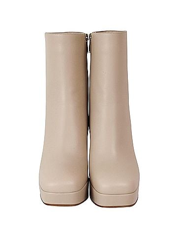 Gianvito Rossi Gianvito Rossi Daisen Platform Boots in Beige Leather (view 2)
