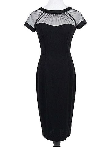 Maggy London Illusion Mesh Sheath Dress Cocktail Dress (view 1)