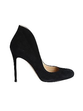 Gianvito Rossi Gianvito Rossi Round-toe Flared Pumps in Black Suede (view 1)