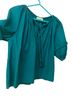 Ulla Johnson 100% Cotton Teal Short Sleeve Blouse Size 10 - photo 2