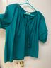 Ulla Johnson 100% Cotton Teal Short Sleeve Blouse Size 10 - photo 4