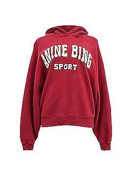 Anine Bing Anine Bing Alec Hoodie in Red Cotton (view 1)