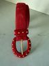Morgan Taylor 100% Suede Red Belt Size L - photo 5