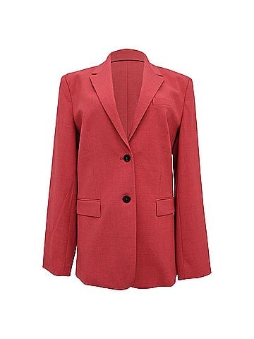 Theory Theory Single-Breasted Blazer in Red Linen (view 1)