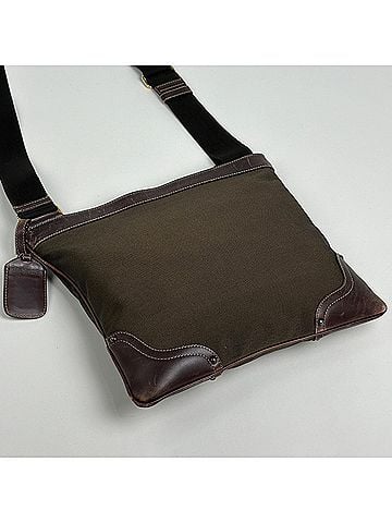 Prada Prada PRADA Logo Jacquard Shoulder Bag, Canvas, Brown, Women's (view 2)