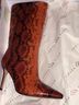 Katy Perry Snake Print Multi Color Orange Brown Boots Size 9 1/2 - photo 4