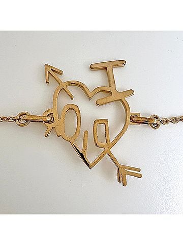 Christian Dior Christian Dior Heart Arrow Bracelet GP Gold Women's (view 2)