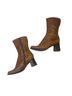 Steve Madden 100% Leather Solid Brown Ankle Boots Size 9 1/2 - photo 6
