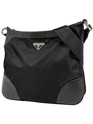 Prada Prada PRADA Logo Plate Shoulder Bag Nylon Black Women's (view 1)