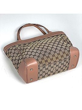 Gucci Gucci GG pattern tote bag, Mayfair, ribbon design, canvas, beige/pink beige, 257061, women's. (view 2)
