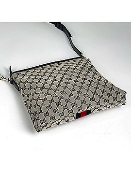 Gucci Gucci GG pattern shoulder bag, Sherry line, Web canvas, navy/beige, 388926, women's. (view 2)