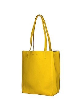 Céline Celine Cabas Phantom Tote Bag, Logo Shoulder Leather, Yellow, Women's (view 1)