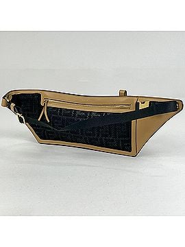 Fendi Fendi logo waist bag/body bag, leather, beige/black, 8BM007, women's. (view 2)