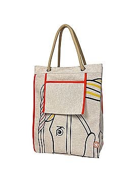 Hermès Hermes HERMES Beach Bag Quadrière Tote Toile H Natural Blue Yellow Women's (view 1)
