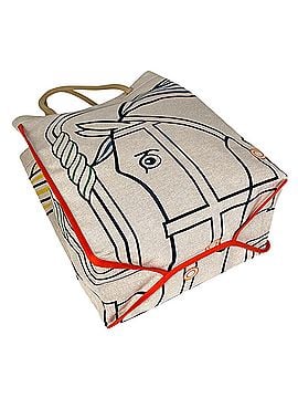 Hermès Hermes HERMES Beach Bag Quadrière Tote Toile H Natural Blue Yellow Women's (view 2)