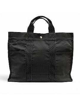 Hermès HERMES Herline MM Silver Hardware H Logo Sellier Button Canvas Hand Tote Bag Gray Made in France Women's (view 2)