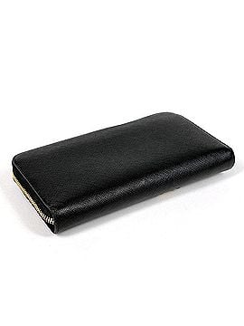 Prada Prada PRADA Logo Plate Round Zip Long Wallet Robot Saffiano Leather Nero (Black) Women's (view 2)